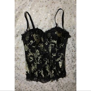 Black and gold corset